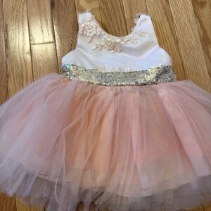 Elegant Pink and Gold 6 to 12 month Dress
